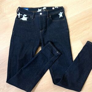 Acne Studio Skinny Jeans in Dark Blue with Star Trim